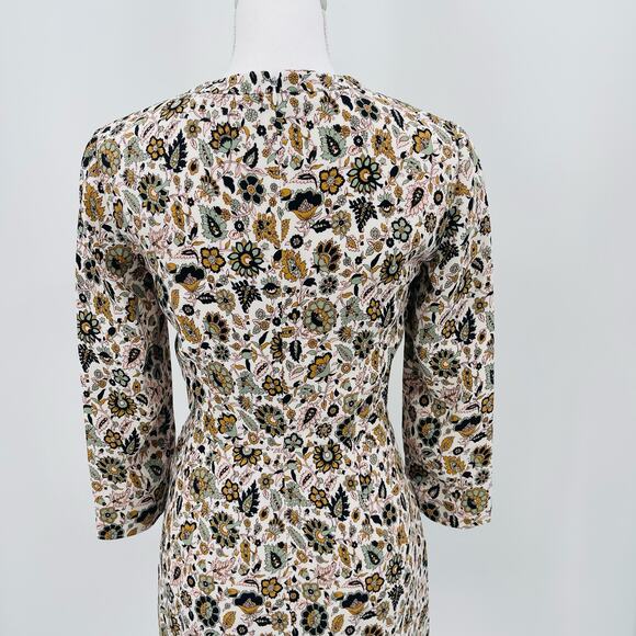 A.L.C. Womens Dress Size 4 Tordi Floral Paisley Silk 3/4 Sleeve Tiered Mini - Picture 5 of 9